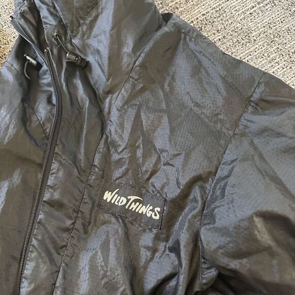 Hiking Gorpcore Vintage Wild Things Windbreaker Nylon Track in Black Large - Picture 8 of 10